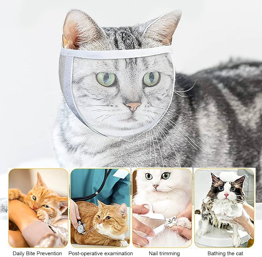 Amazon | HADWAO 猫 口輪 猫用マスク 通気性 クリア PVC口輪 猫